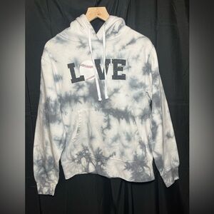 Reflex Baseball Love Gray Tie-Dye Hoodie